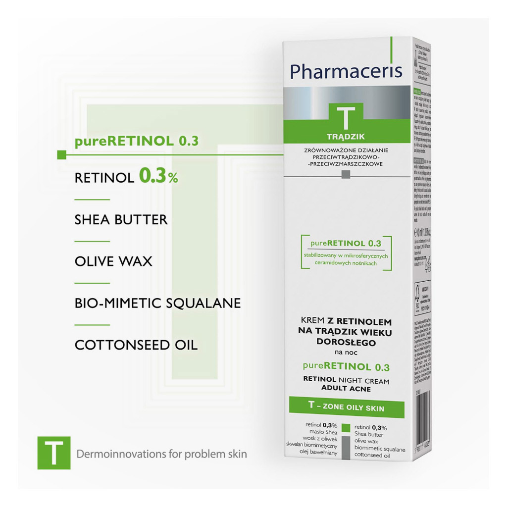 Pharmaceries, Pureretinol 0.3, Anti-acne retinol night cream for clearer skin