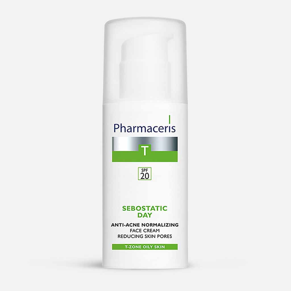 Pharmaceris T, Sebostatic Day Anti-Acne Normalizing Face Cream SPF 20, Day cream for acne-prone skin with sun protection, 50ml