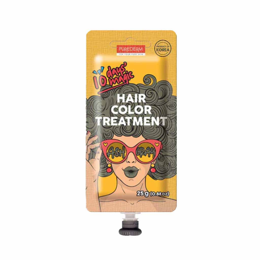Purederm, 10 Days Magic Hair Color Treatment Ash Grey, Temporary hair color treatment, 25g