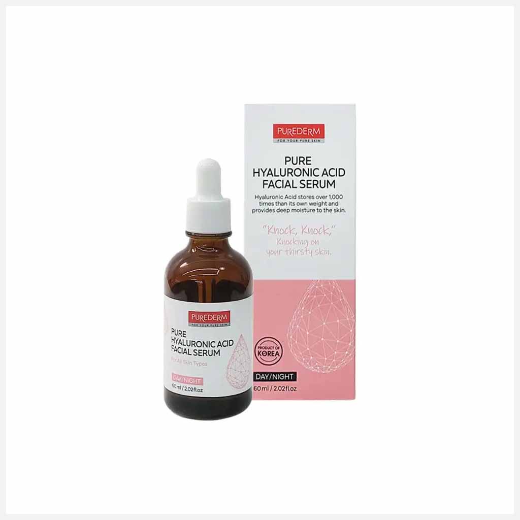 Purederm, Pure Hyaluronic Acid Facial Serum, Hydrating serum for radiant skin, 60 ml