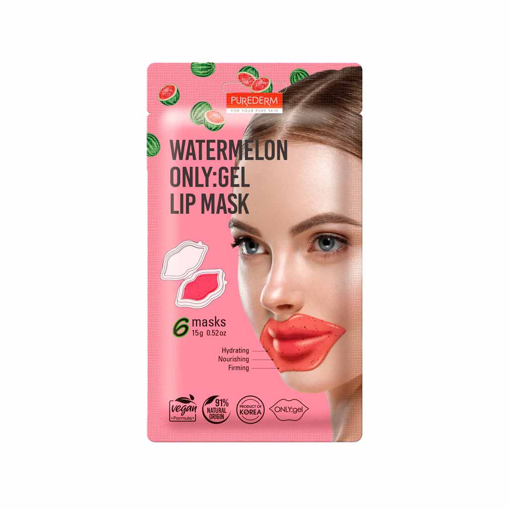 Purederm, Watermelon Gel Lip Mask, Hydrating and refreshing lip treatment gel, 15g