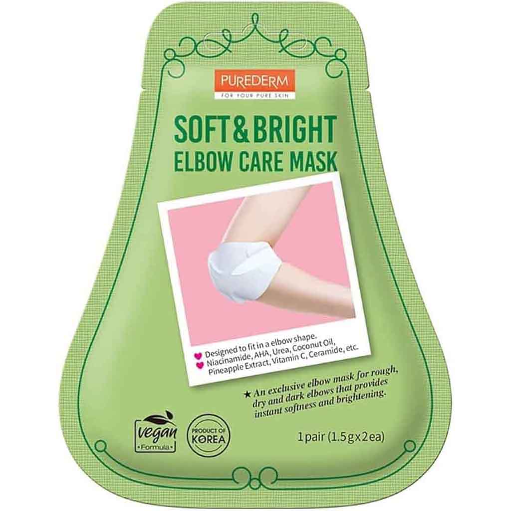 Purederm, Soft & Bright Elbow Care Mask, Brightening and moisturizing treatment for elbows