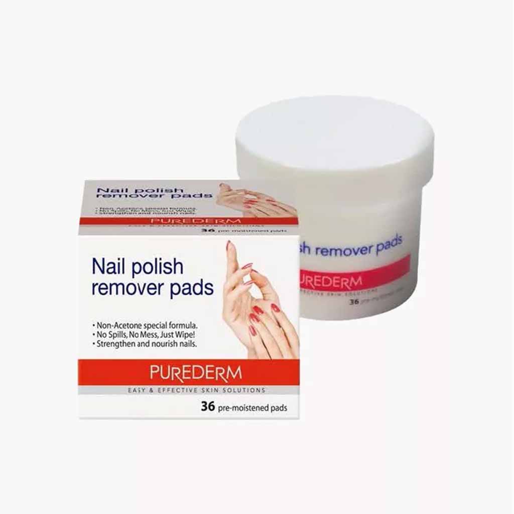 Purederm, Nail Polish Remover Pads, Pre-soaked pads for easy nail polish removal, 36 pads