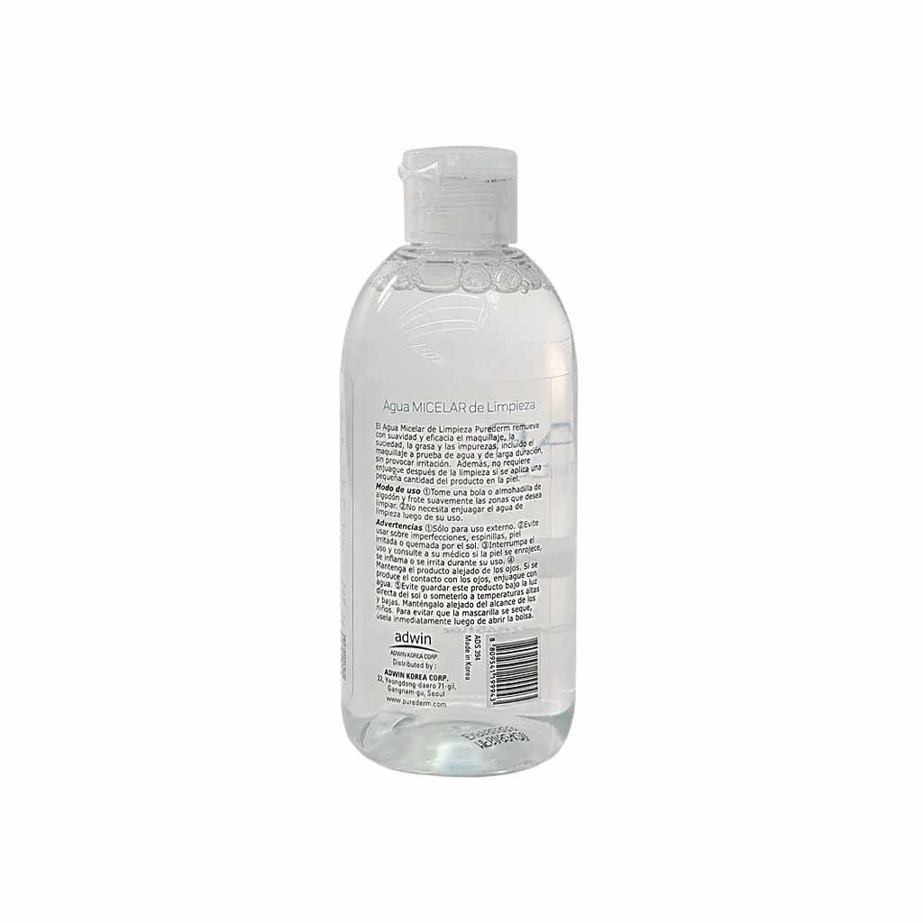 Purederm, Micellar Cleansing Water, Gentle makeup remover and skin cleanser, 250 ml