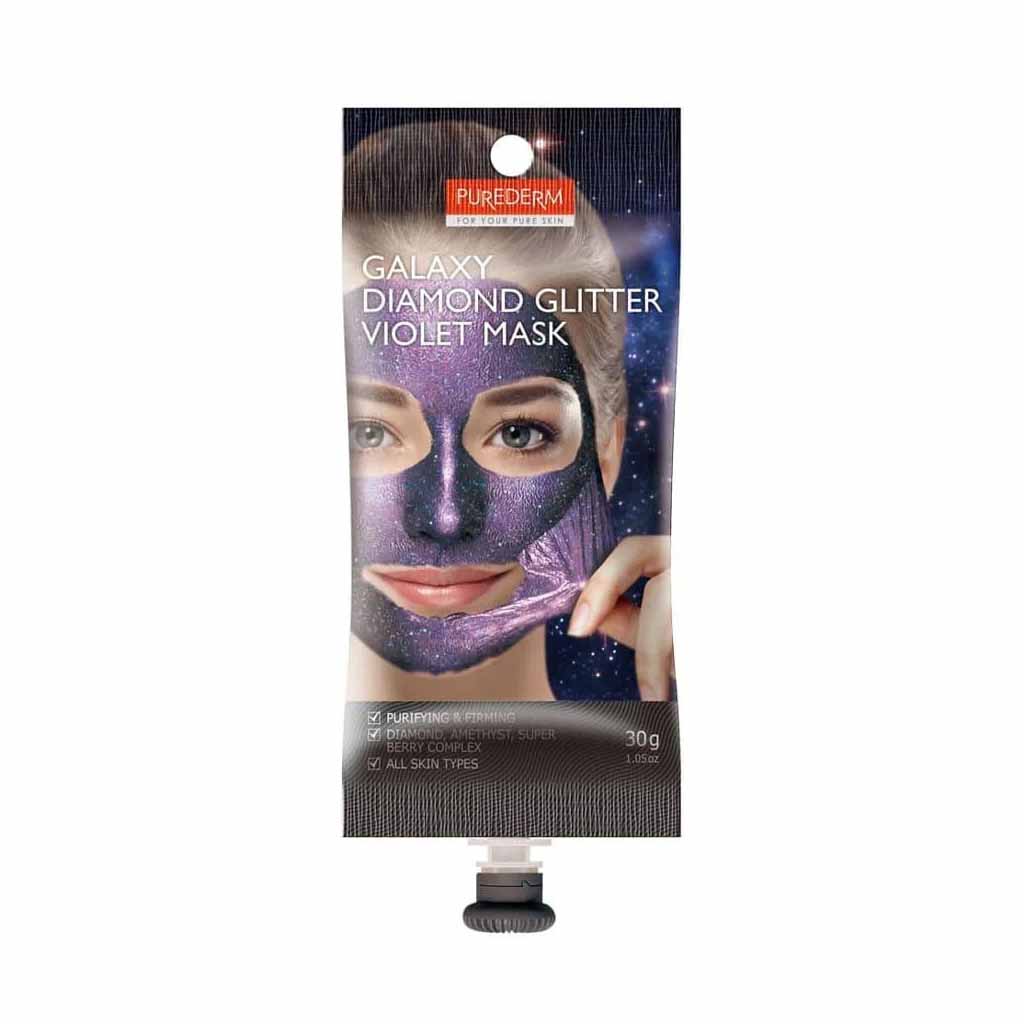 Purederm, Galaxy Diamond Violet Peel-Off Face Mask, Brightening and exfoliating peel-off mask, 30g