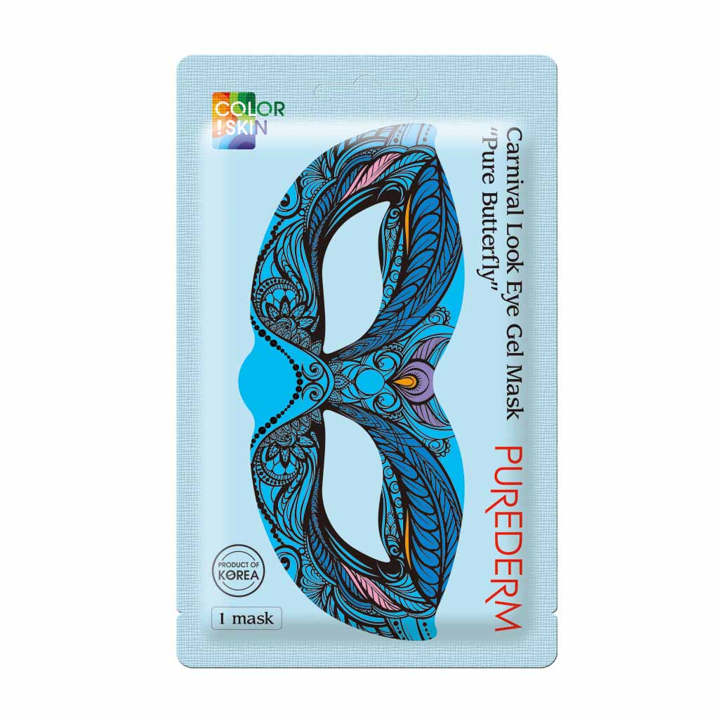 Purederm, Pure Butterfly Carnival Look Eye Gel Mask, Cooling and refreshing eye gel mask