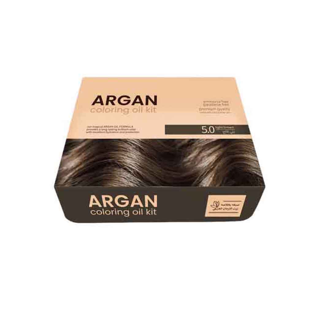 Argan Coloring Oil, Hair Color Kit Light Brown, Nourishing oil-based hair color kit, 75 ml