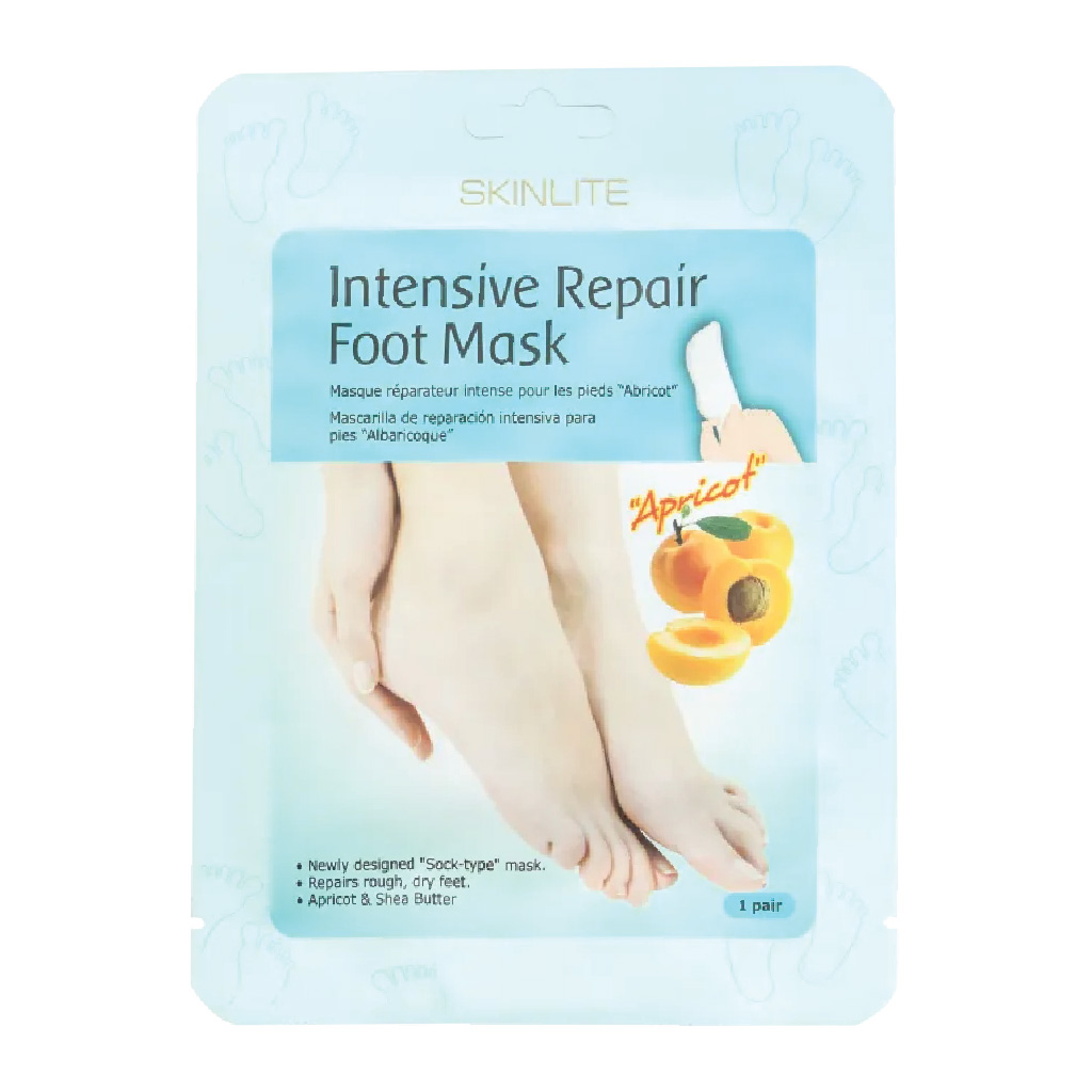 Skinlite, Intensive Repair Foot Mask Apricot, Nourishing foot mask for dry cracked skin