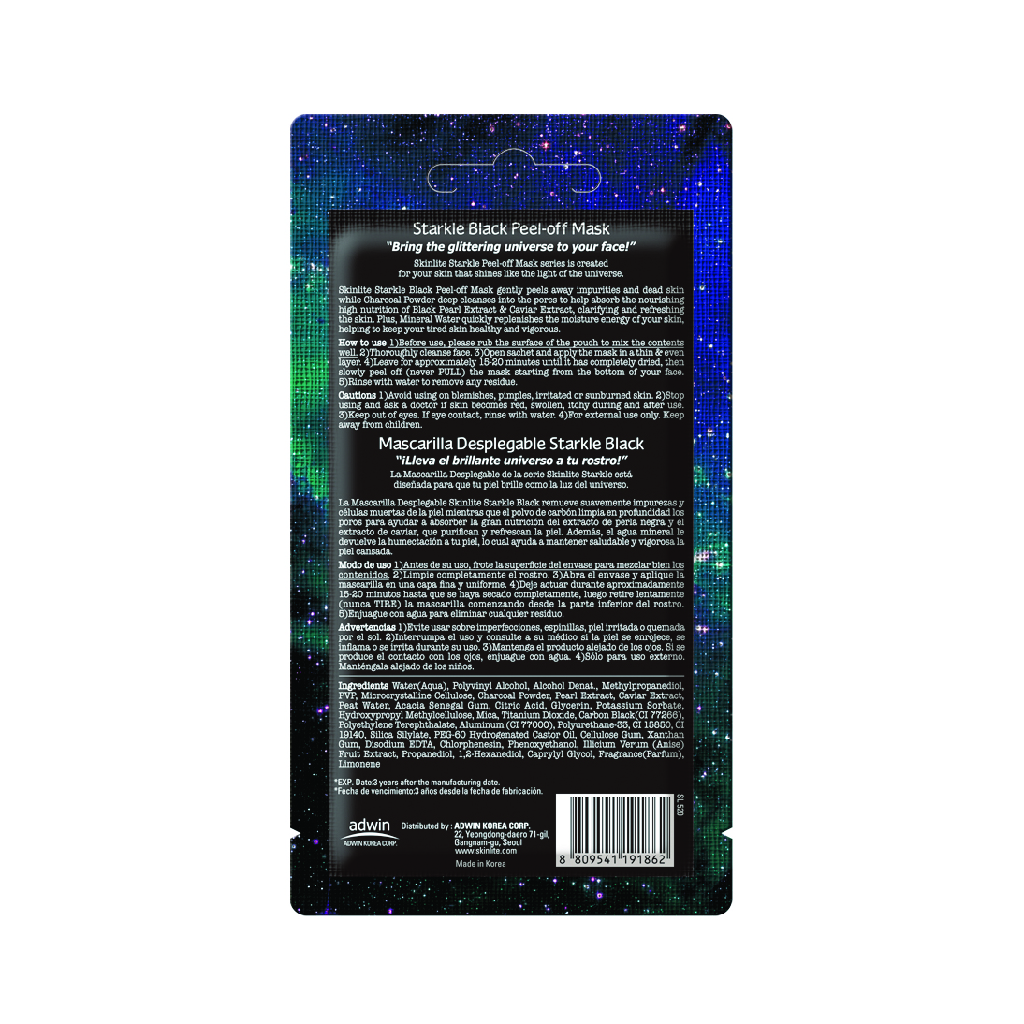 Skinlite, Black Peel-Off Mask, Detoxifying black peel-off facial mask