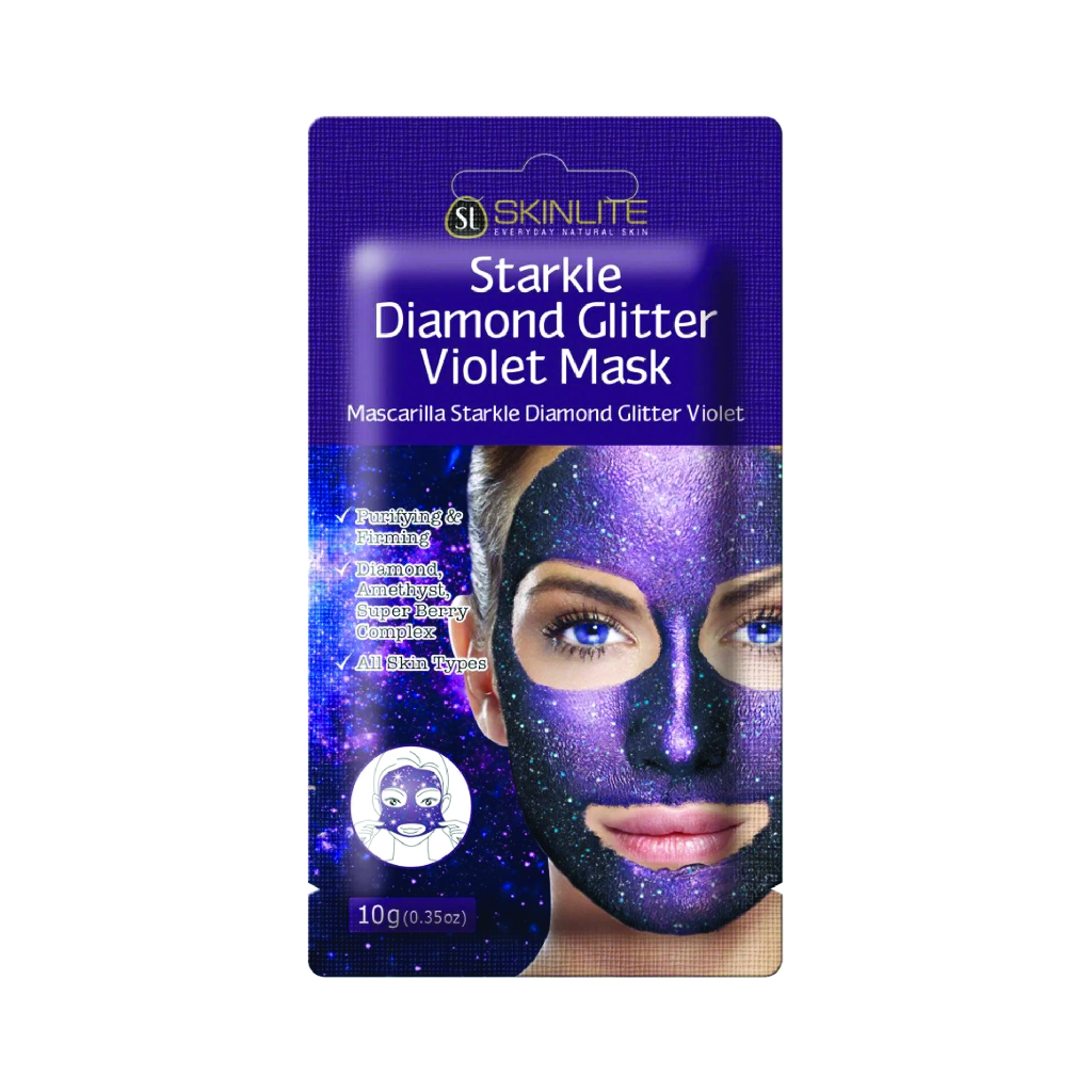 Skinlite, Glitter Violet Peel-Off Mask, Peel-off facial mask with violet glitter