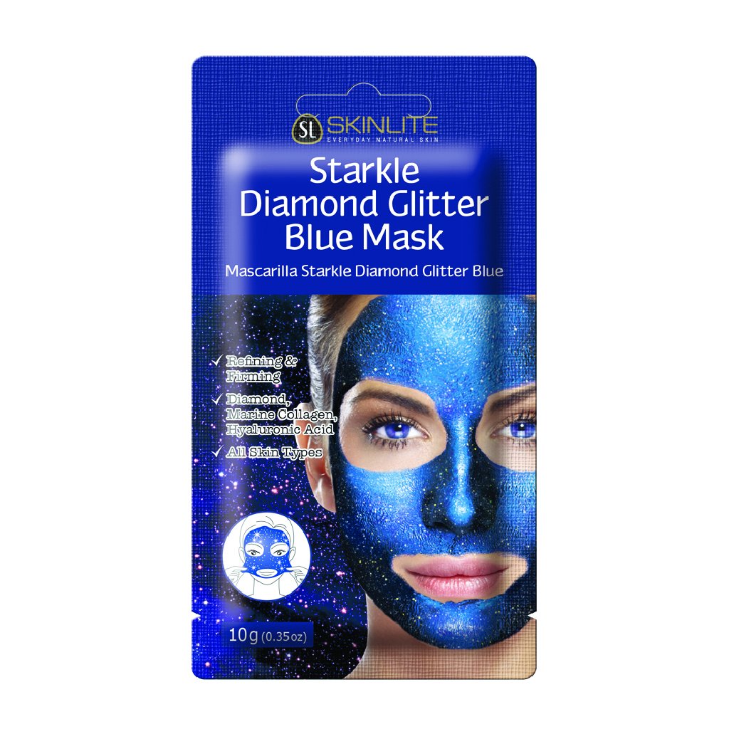 Skinlte, Glitter blue peel off mask, Fun facial mask with sparkling blue glitter