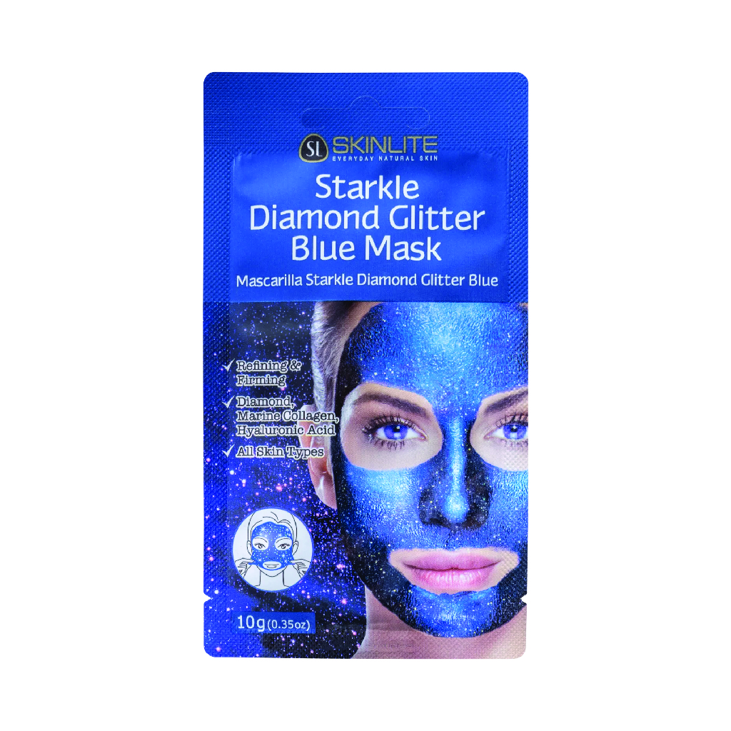Skinlte, Glitter blue peel off mask, Fun facial mask with sparkling blue glitter