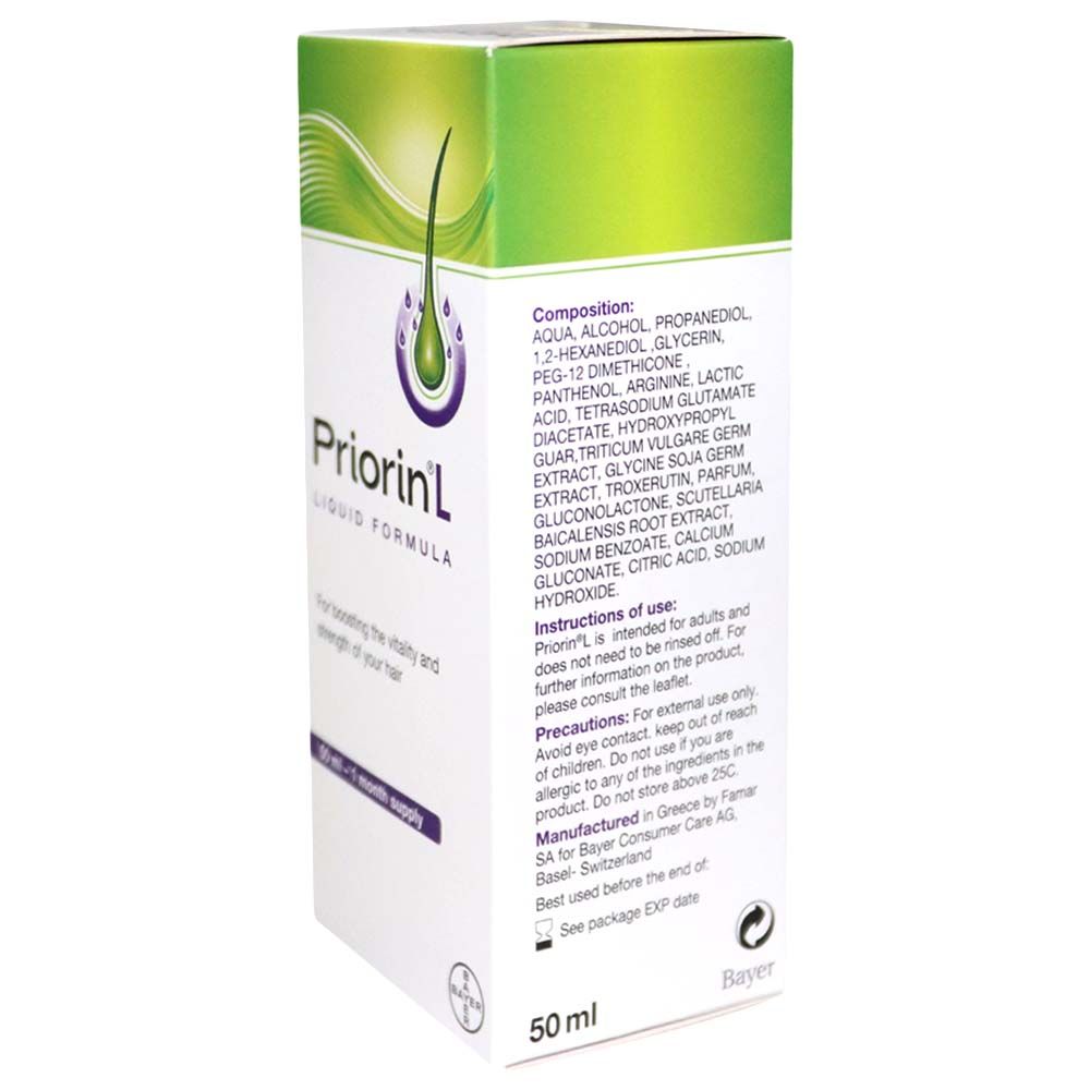 Priorin, Topical Liquid for Hair Loss, Hair growth treatment with natural ingredients, 50ml