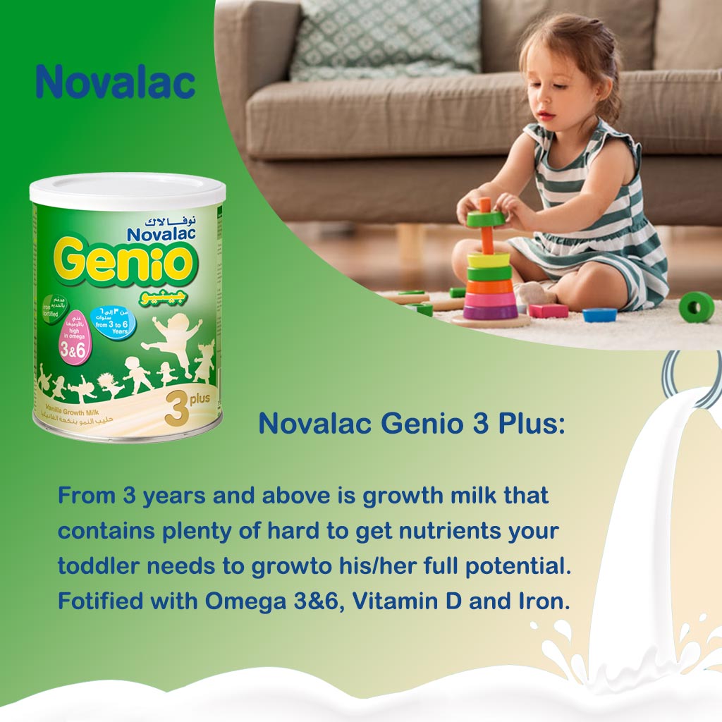 Novalac, Genio 3 Plus Growing-Up Formula, Nutritional milk formula for toddlers, 800g