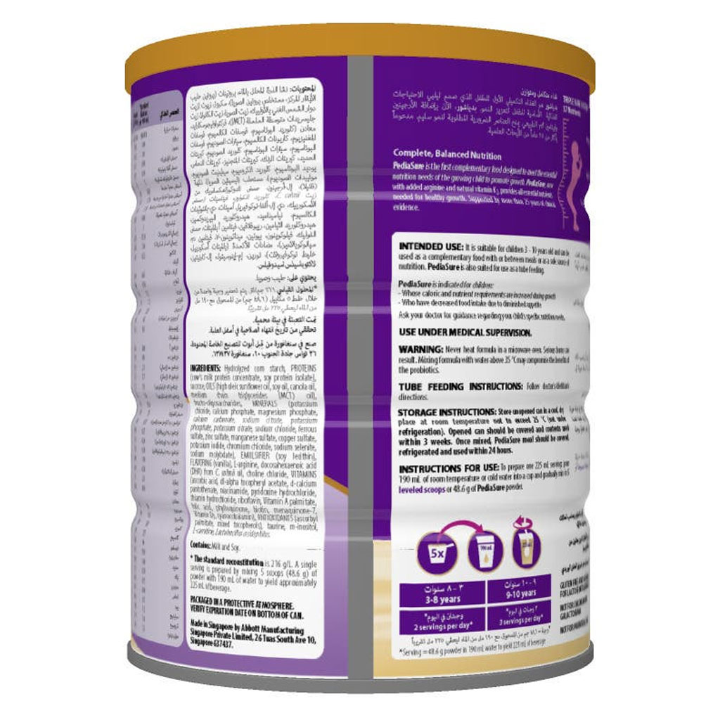 Abbott, Pediasure 3+ Vanilla Milk Powder, Complete balanced nutrition for children 3-10 years, 900g