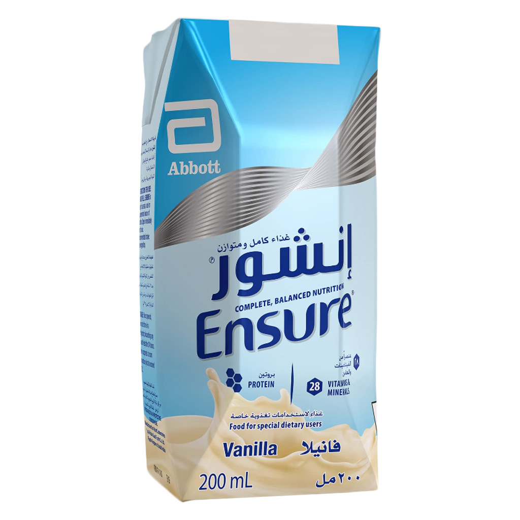Abbott Ensure, Liquid Vanilla Formula Milk, Nutritional supplement for adults, 200ml