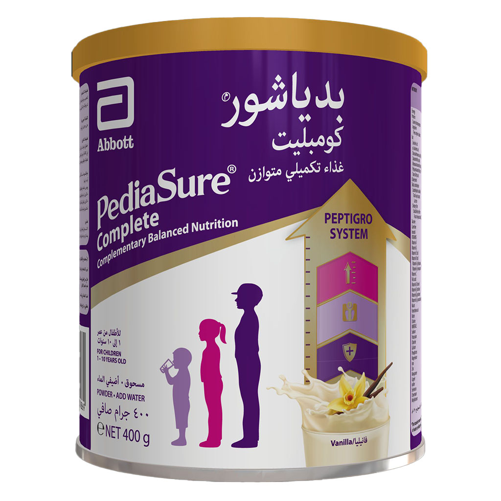 Pediasure, Stage 1+ Nutritional Milk Powder Vanilla, Complete balanced nutrition for toddlers, 400 g