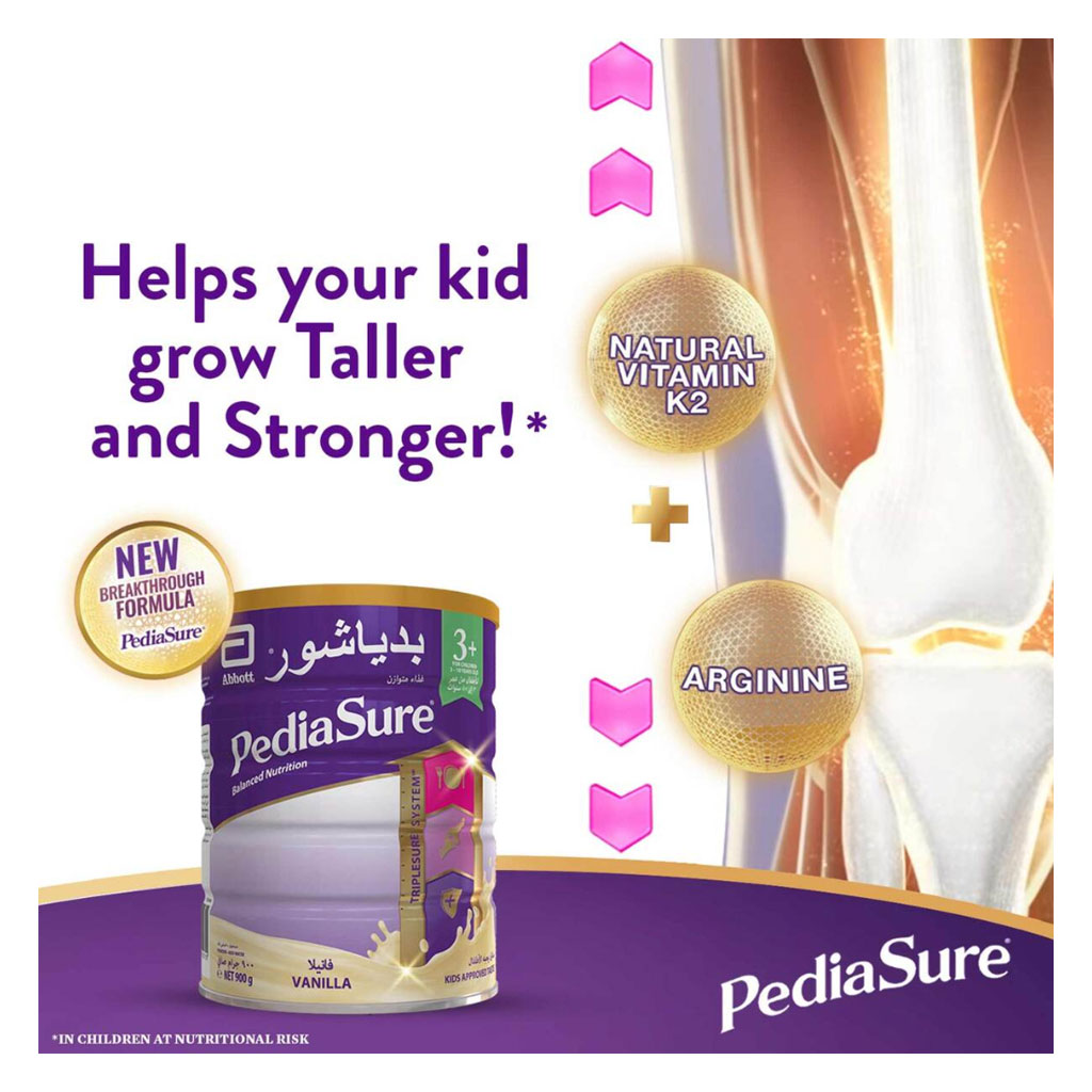 Abbott, Pediasure 3+ Vanilla Milk Powder, Complete balanced nutrition for children 3-10 years, 900g