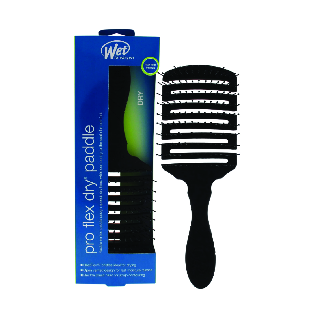 Wet Brush, Pro Flex Dry Paddle Hair Brush, Flexible paddle brush for gentle detangling, Black