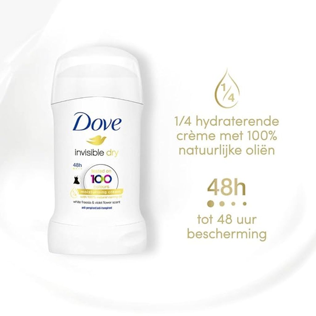 Dove, St Invisible Dry Antiperspirant, 24-hour sweat and odor protection, 40g