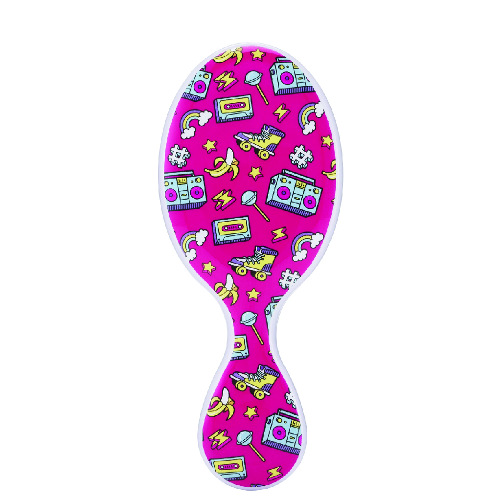 Wet Brush, Mini Happy Hair Smiley Pineapple, Compact detangling brush with fun design