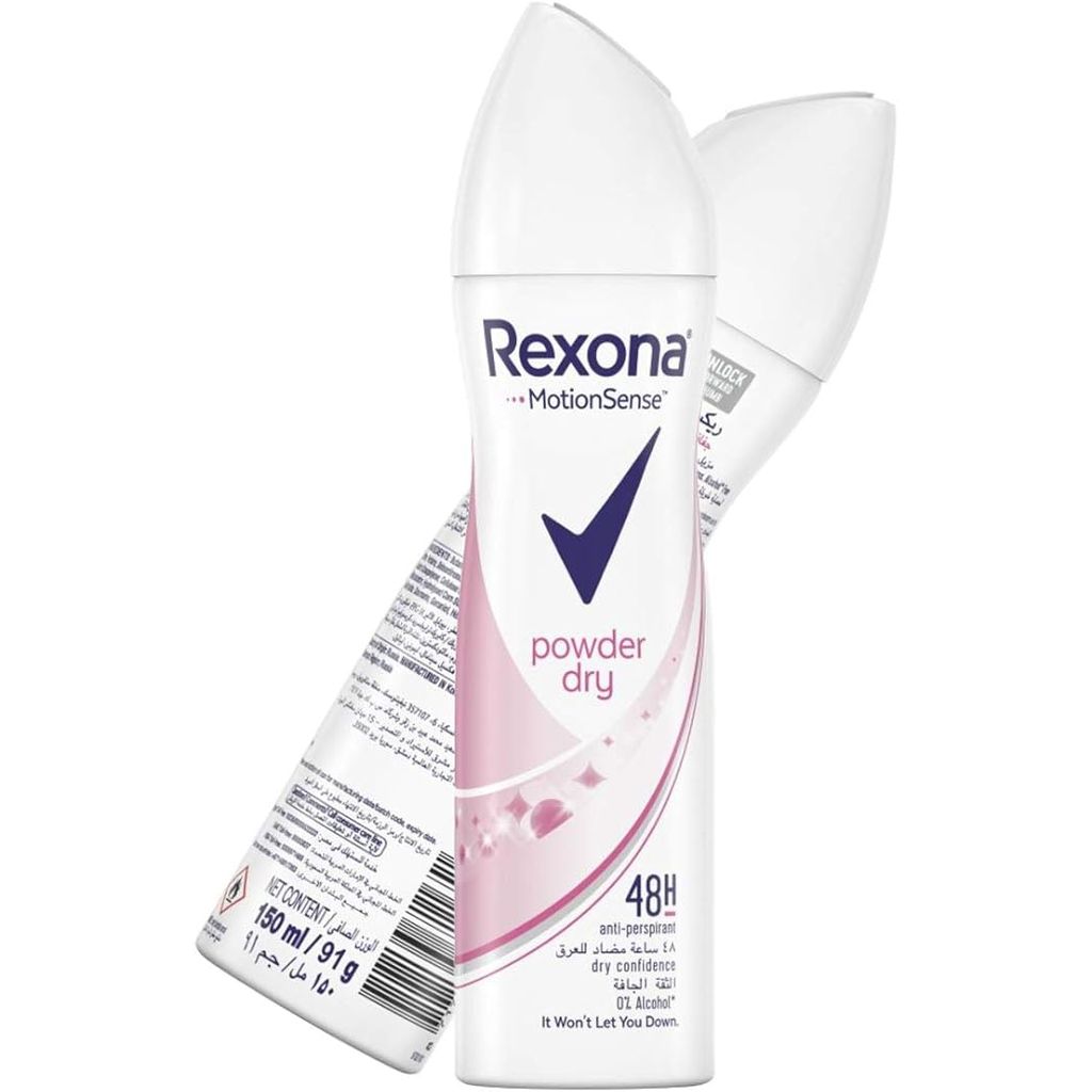Rexona, Motion Sense Powder Dry Anti-Perspirant Spray, Fresh powder scent with long-lasting protection, 150ml