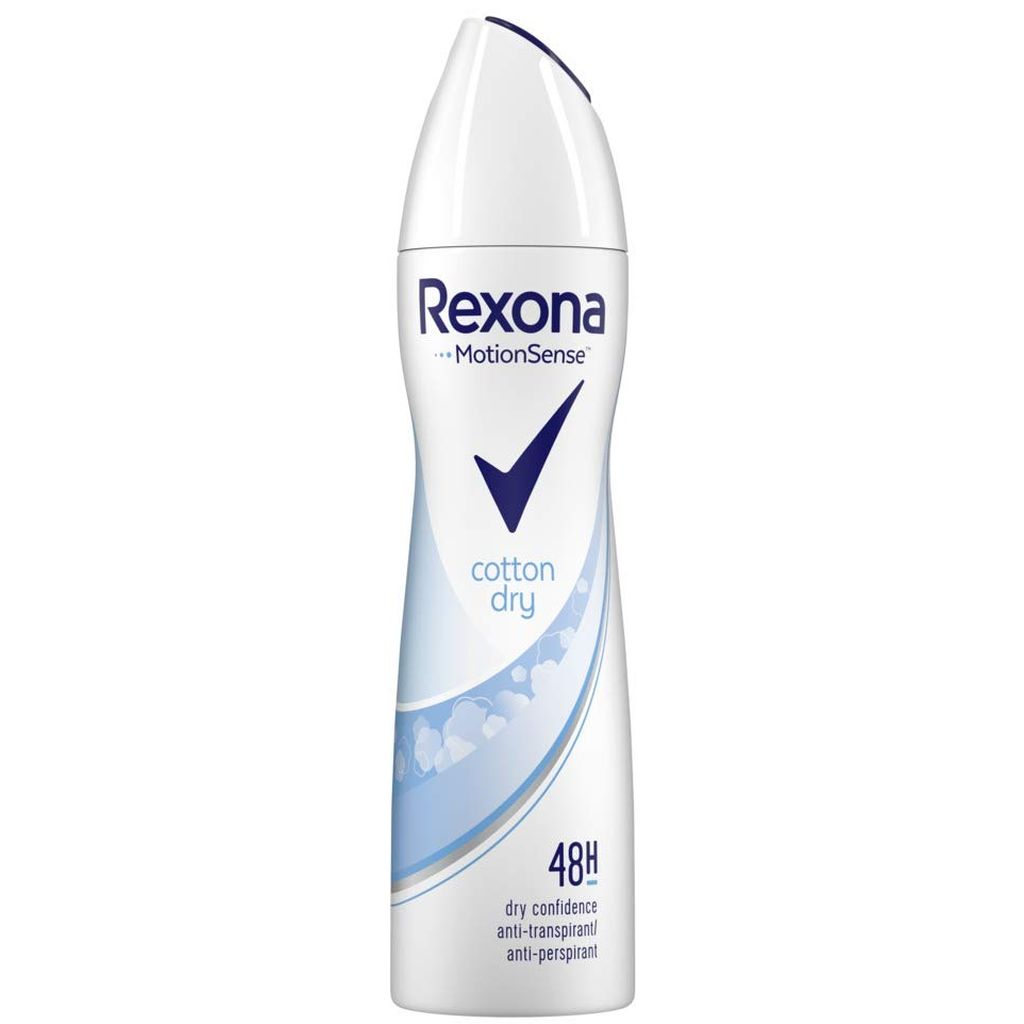 Rexona, Motion Sense Cotton Dry Anti Perspirant Spray, Long-lasting fresh scent sweat protection, 150 ml