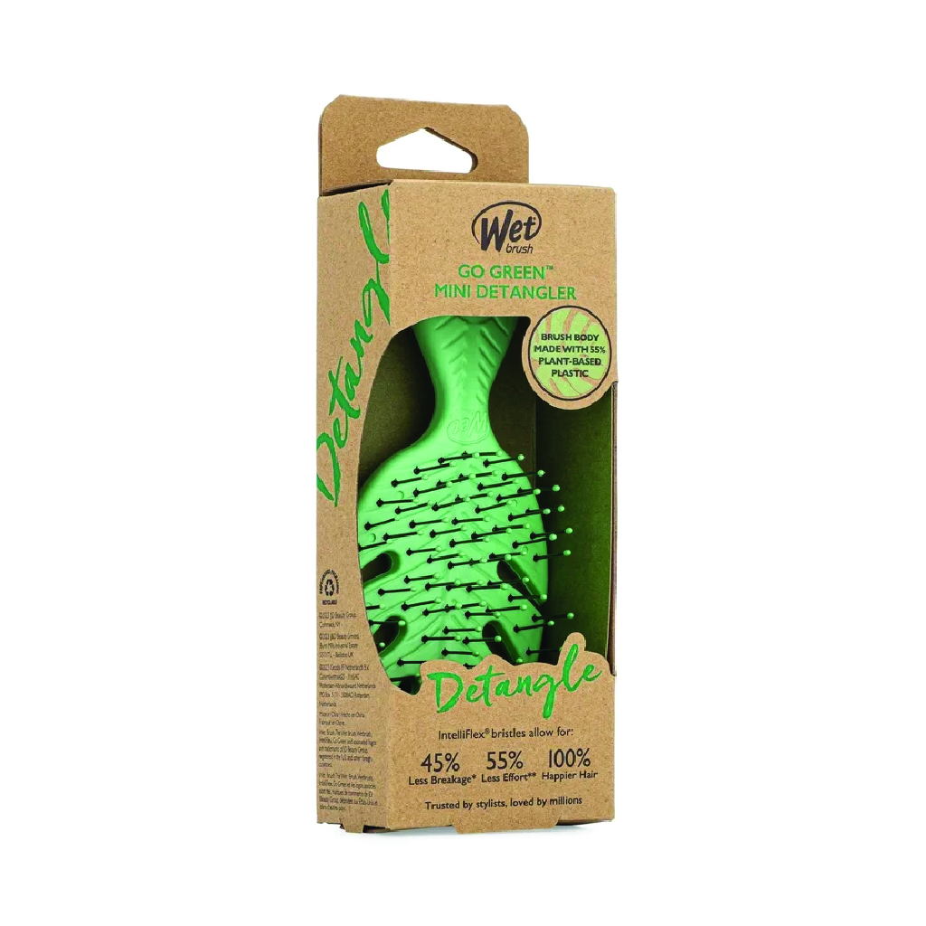 Wet Brush, Go Green Compact Coconut Oil, Eco-friendly compact detangling brush with coconut oil infusion