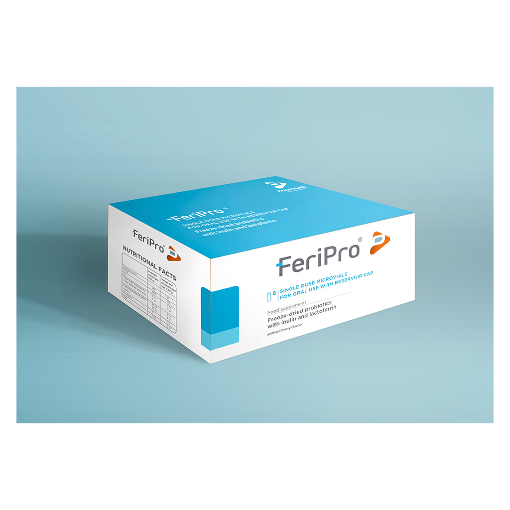 Egylava FeriPro Cherry Freeze-Dried Probiotics With Inlulin And Lactoferrin Food Supplement Microvials 8 Pieces