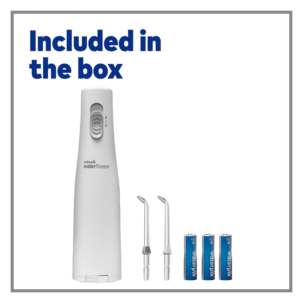 Waterpik, Cordless water flosser white, Portable oral irrigator for effective plaque removal