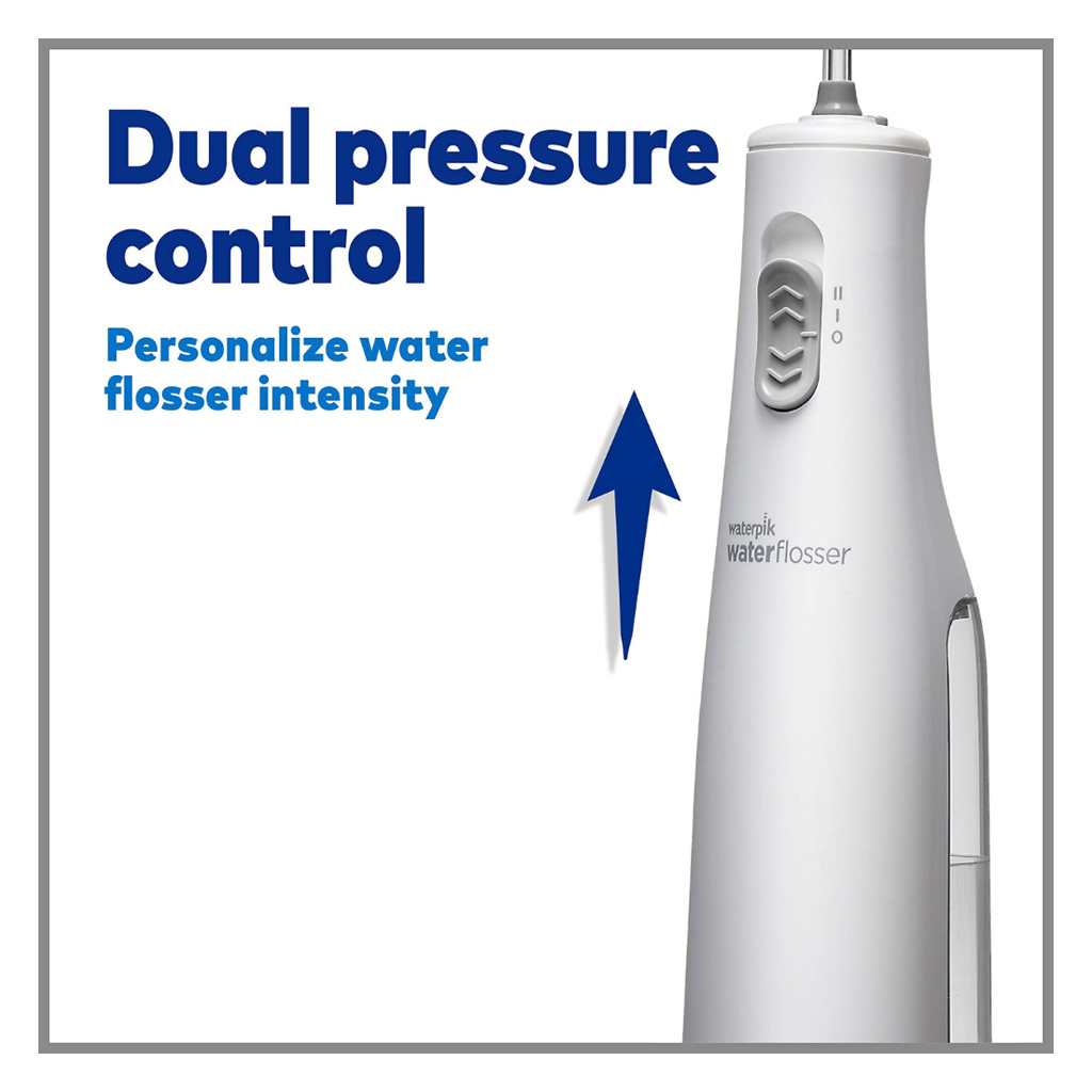 Waterpik, Cordless water flosser white, Portable oral irrigator for effective plaque removal