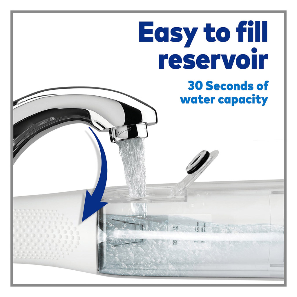 Waterpik, Cordless water flosser white, Portable oral irrigator for effective plaque removal