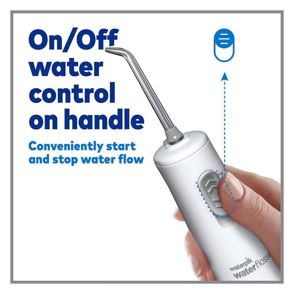 Waterpik, Cordless water flosser white, Portable oral irrigator for effective plaque removal