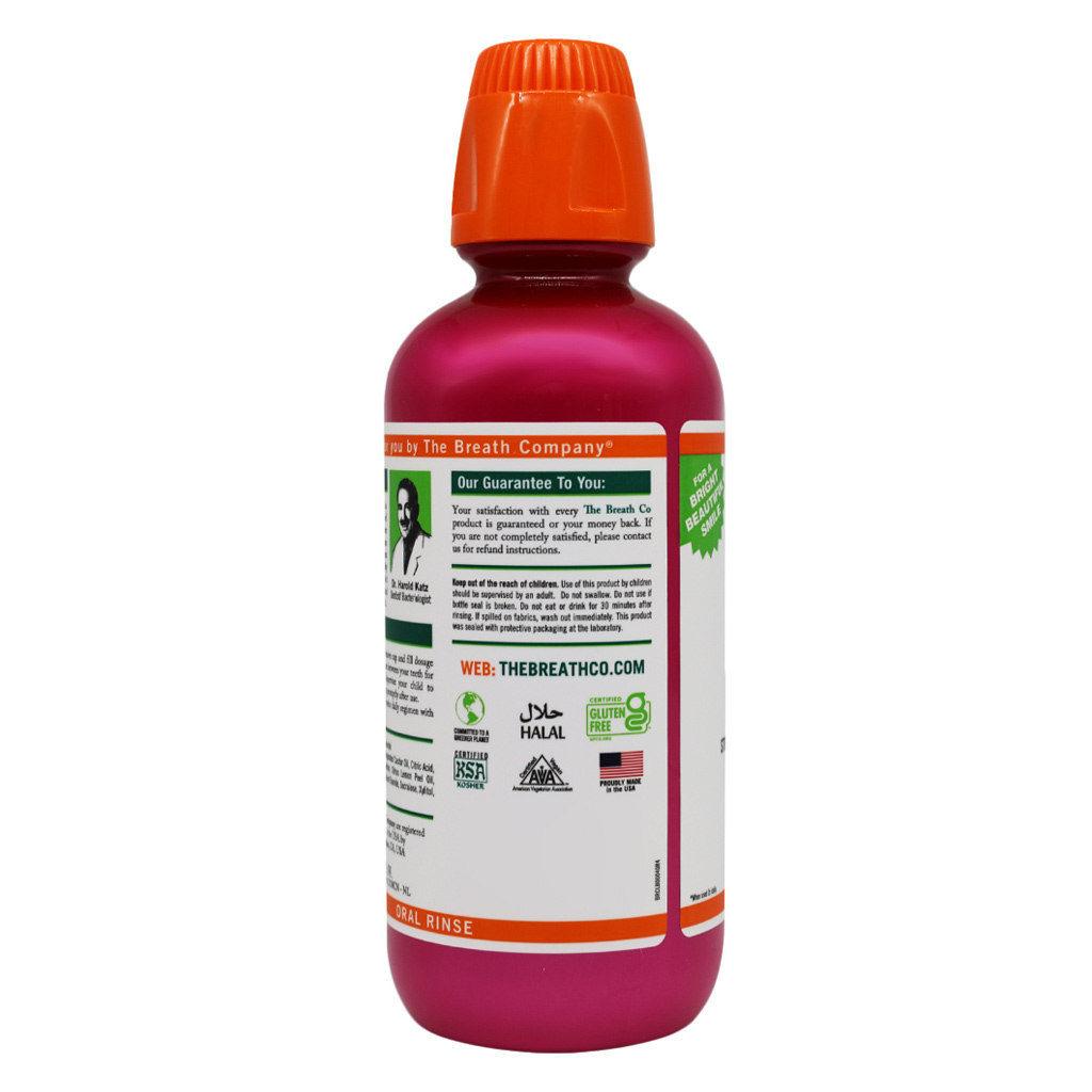 The Breath Co., Fresh Breath Sparkle Mint Oral Rinse, Long-lasting fresh breath mouthwash, 500 ml