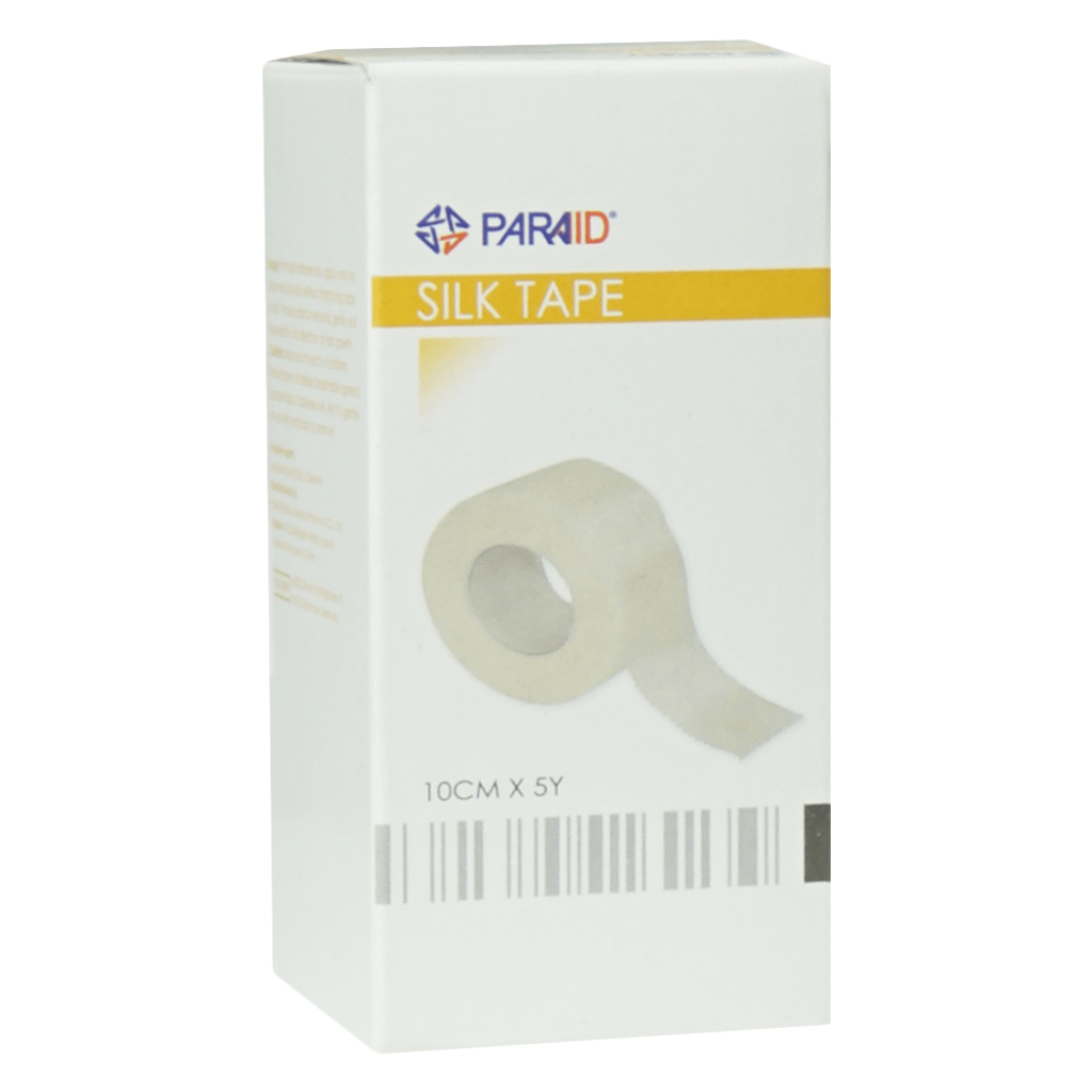 Paraid, Silk Tape Roll, Hypoallergenic silk adhesive tape for sensitive skin, 10cm