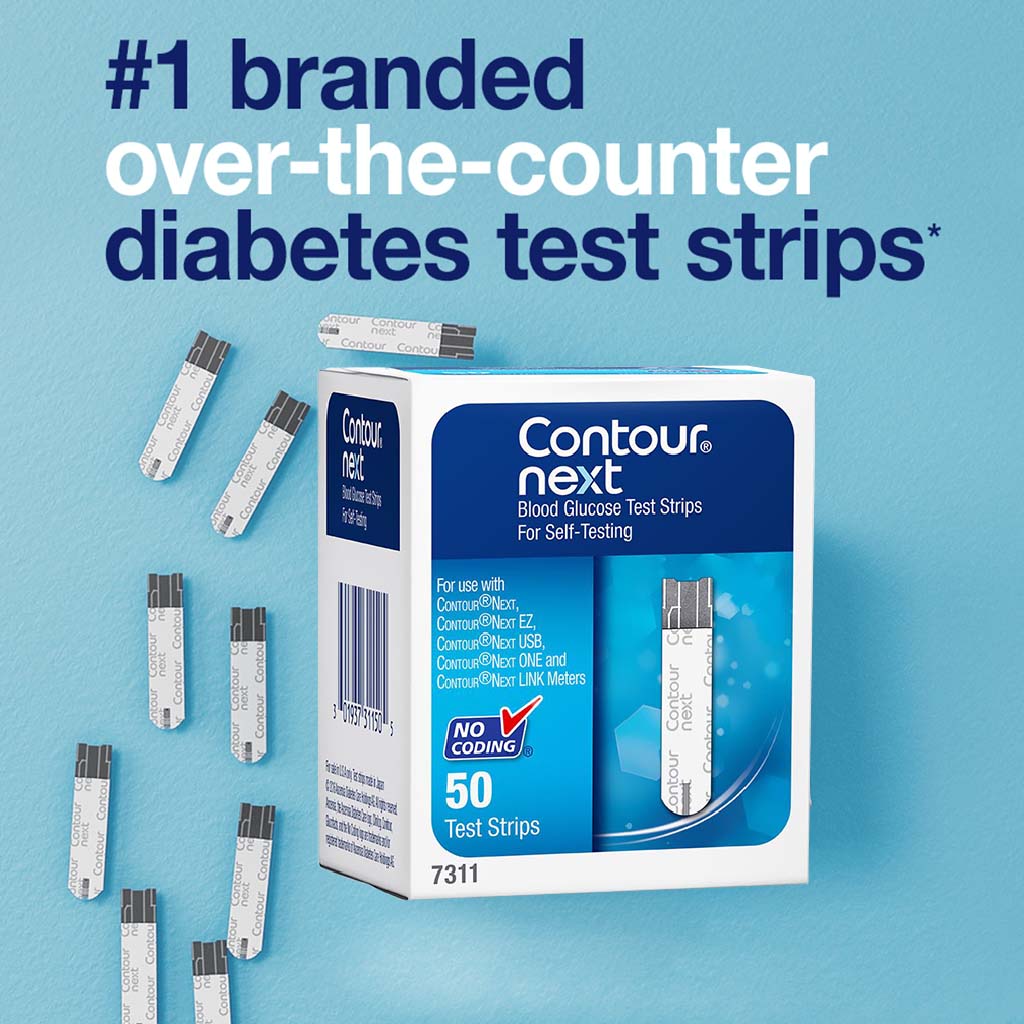 Ascensia, Contour Next Blood Glucose Test Strips, Accurate blood glucose test strips for diabetes monitoring