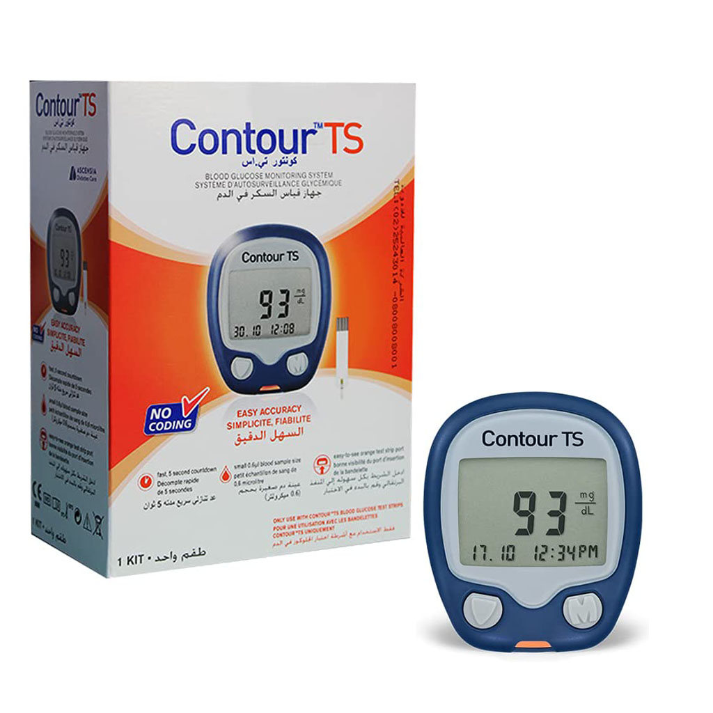 Ascensia, Contour TS Blood Glucose Monitoring System, Accurate blood glucose meter kit, standard size