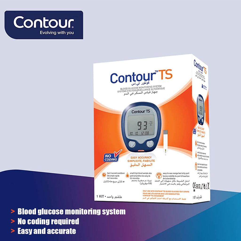 Ascensia, Contour TS Blood Glucose Monitoring System, Accurate blood glucose meter kit, standard size