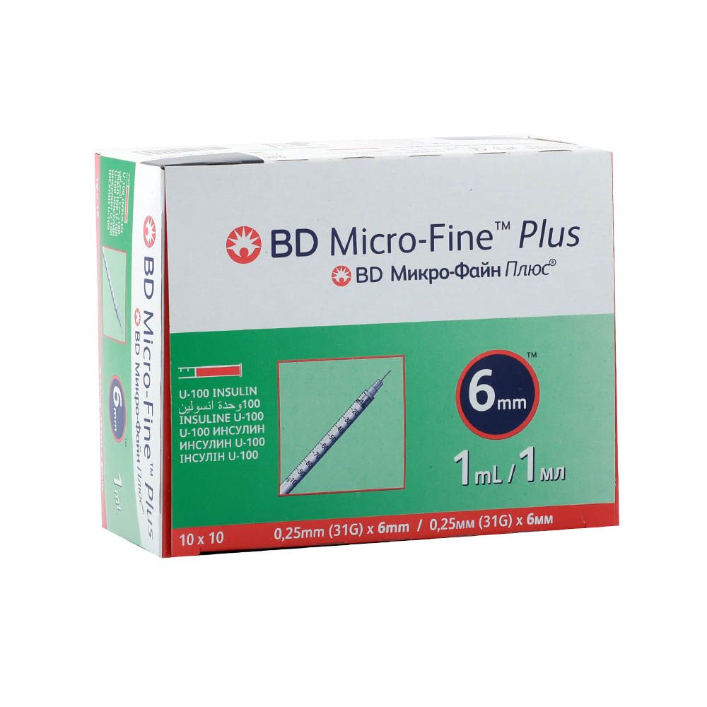 Bd Micro-Fine™ Insulin Syringe 1.0 ml 31 G X 6Mm