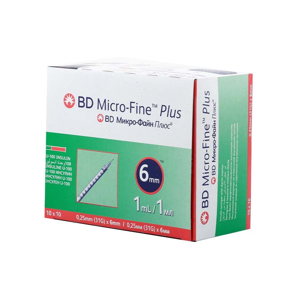 Bd Micro-Fine™ Insulin Syringe 1.0 ml 31 G X 6Mm