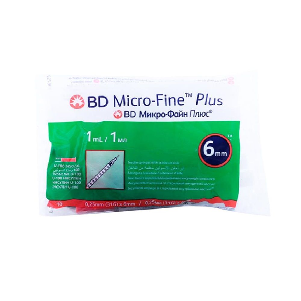 Bd Micro-Fine™ Insulin Syringe 1.0 ml 31 G X 6Mm