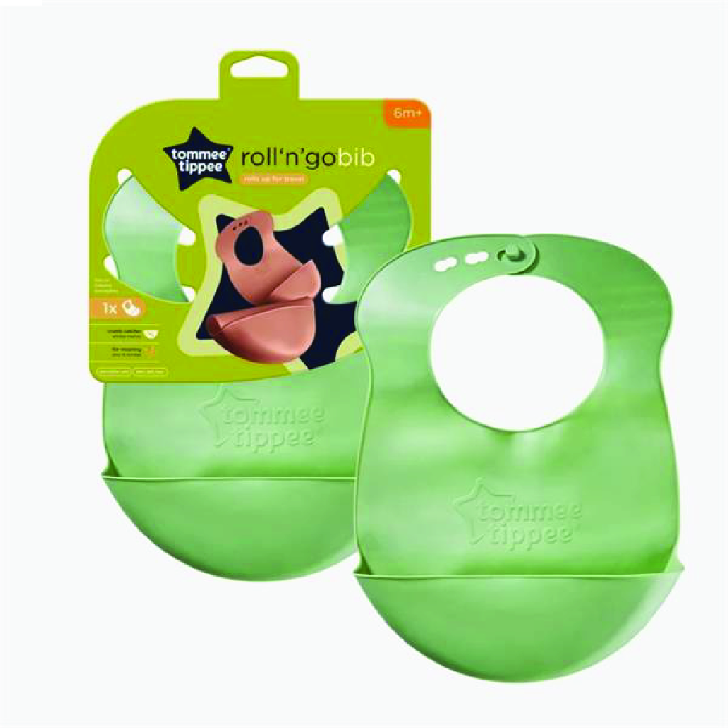 Tommee Tippee, Roll & Go Bib, Portable baby bib for mealtime protection, 1 piece