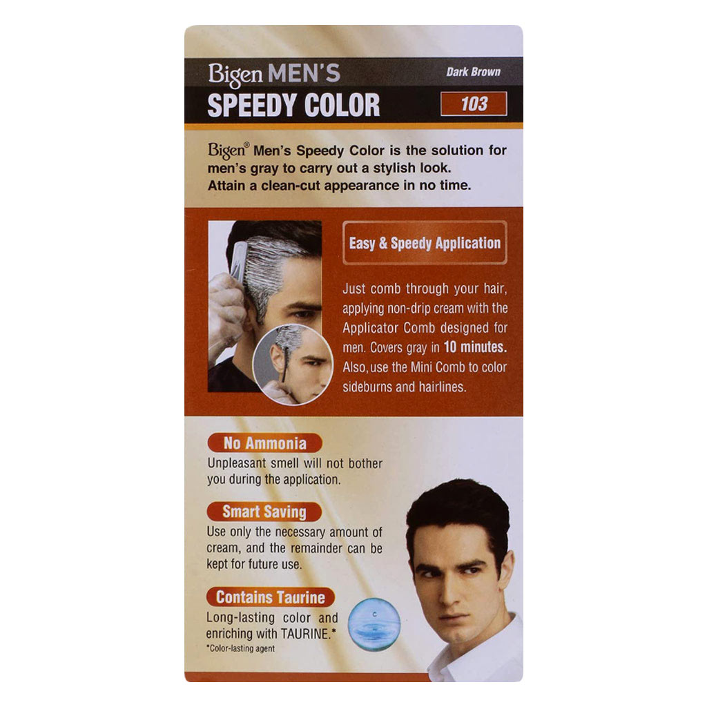 Bigen, Men’s Speedy Hair Color Dark Brown, Fast hair dye for dark brown color, 80 g