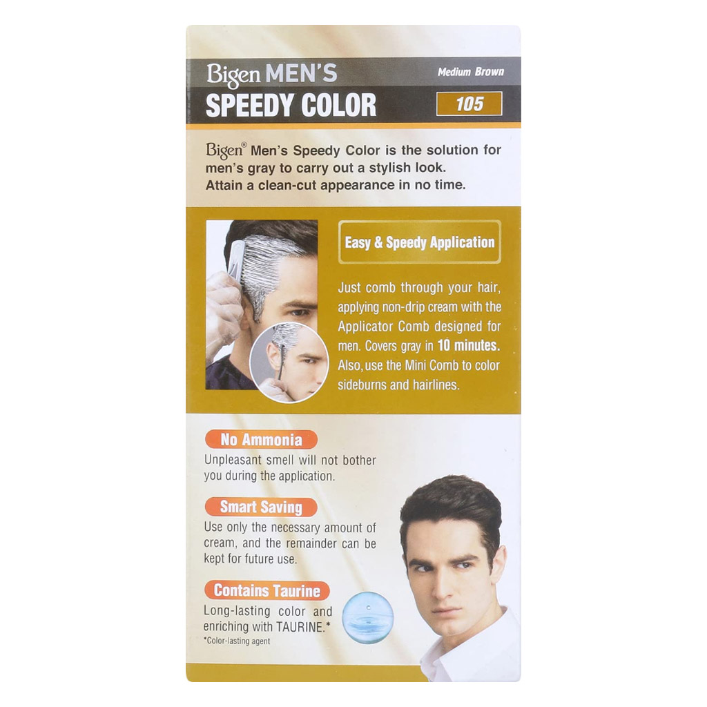 Bigen Men's Speedy Hair Color 80g 105 Medium Brown