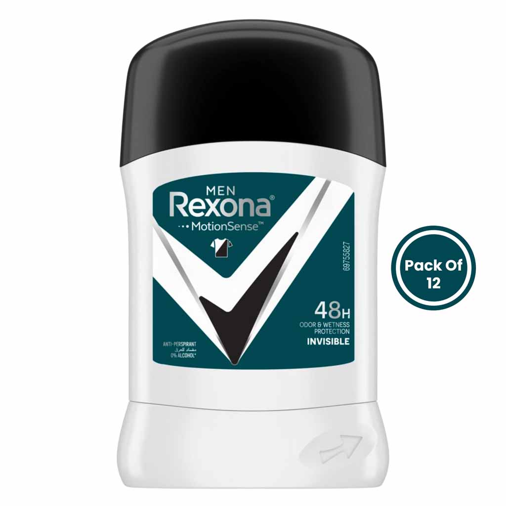 Rexona, Antiperspirant Stick Antibacterial Invisible Deodorant, Long-lasting antibacterial protection for underarms, 40g