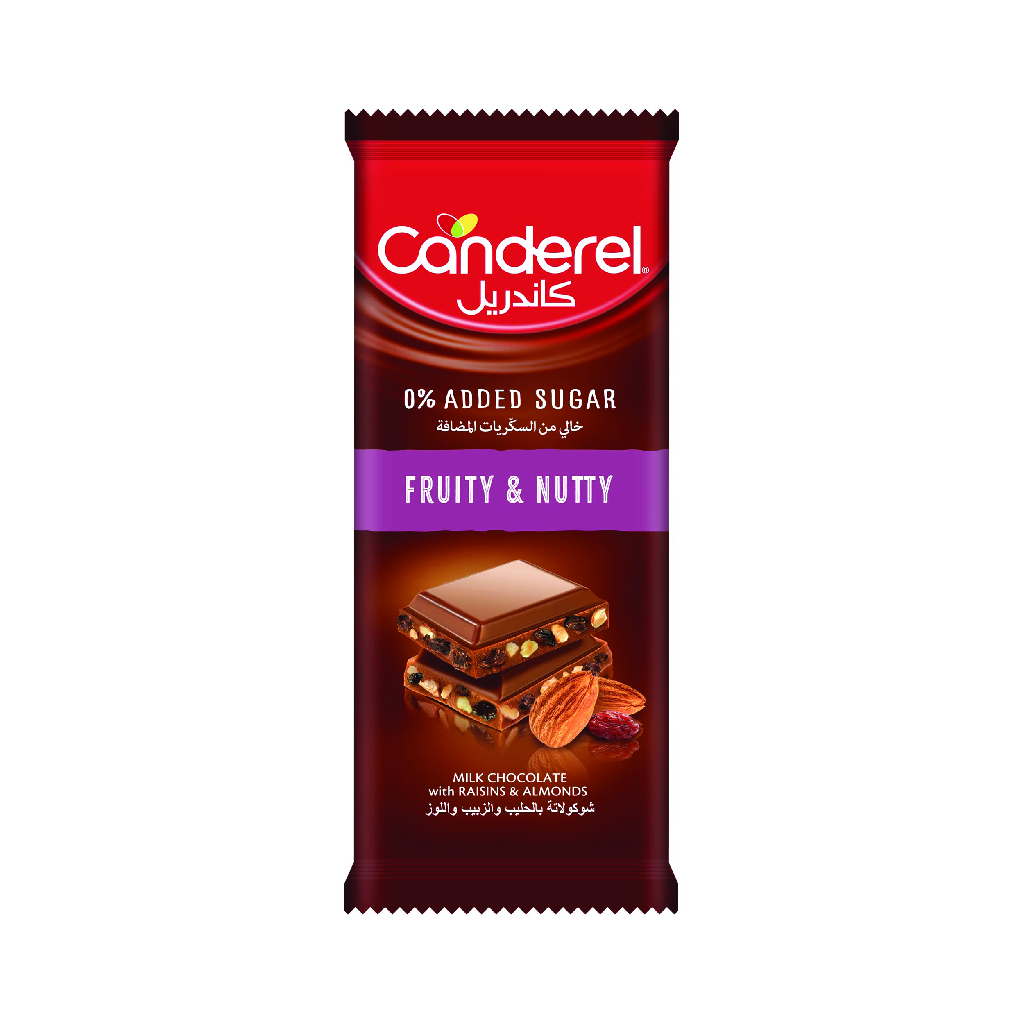 Canderel, Fruit and Nut Bar, Healthy snack bar with natural fruit and nuts, 100 g