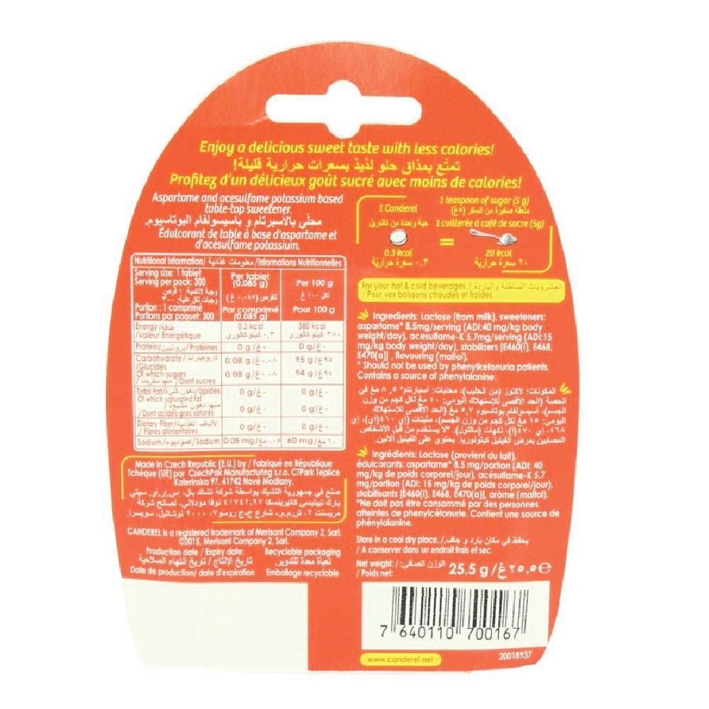Canderel, Low Calorie Sweetener Tablets, Sugar-free sweetener tablets for beverages, 300 tablets