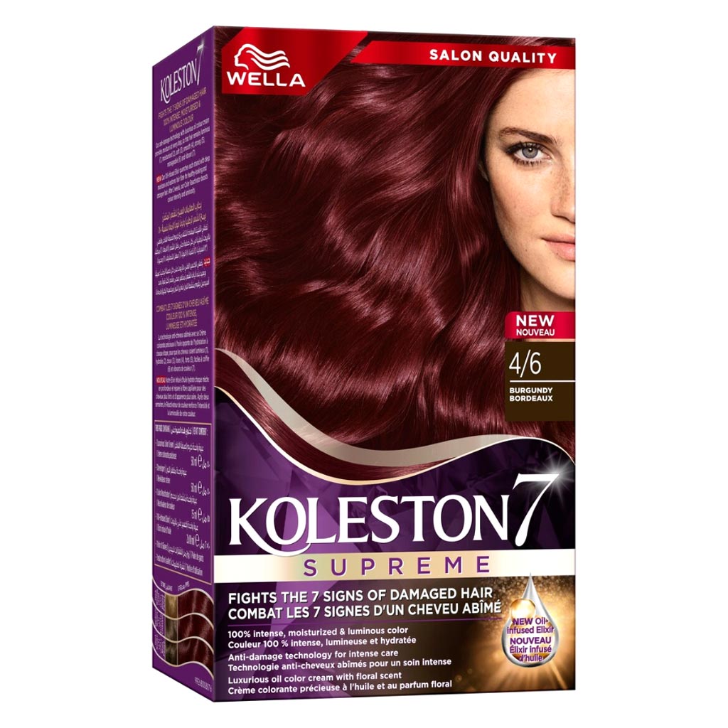 Wella, Koleston Supreme Hair Color Kit 46 Burgundy, Rich burgundy permanent hair color kit