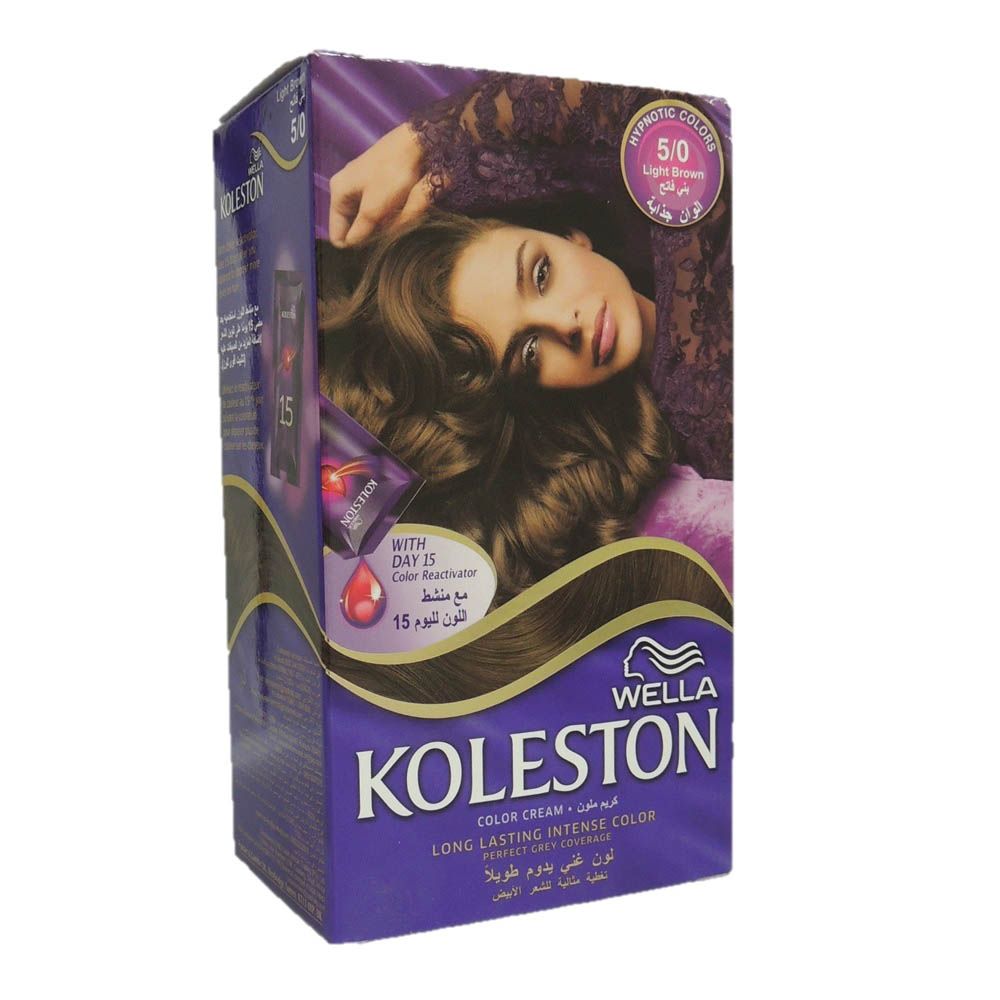 Wella, Koleston Hair Color Cream Light Brown, Long-lasting hair color cream, 50 ml