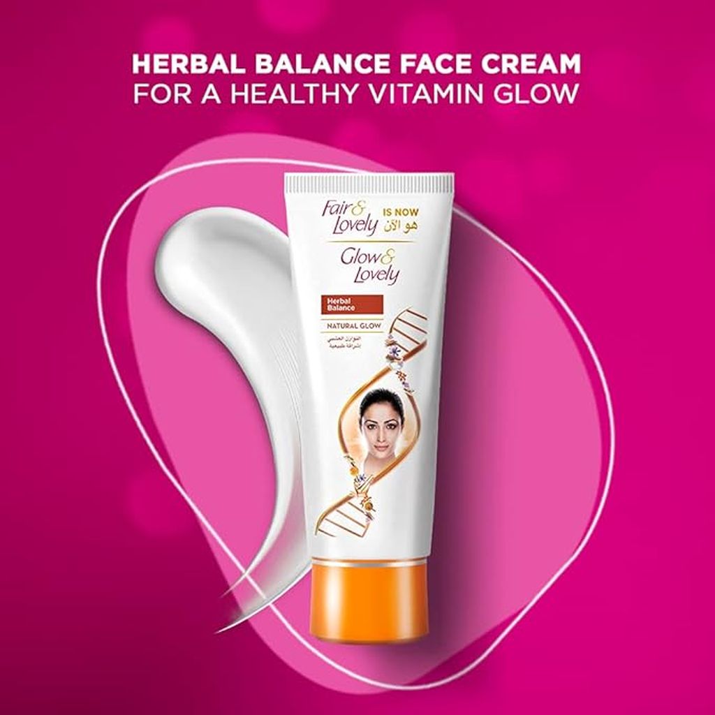 كريم الوجه الطبيعي المتوازن بالأعشاب من Glow & Lovely، 100 غرام